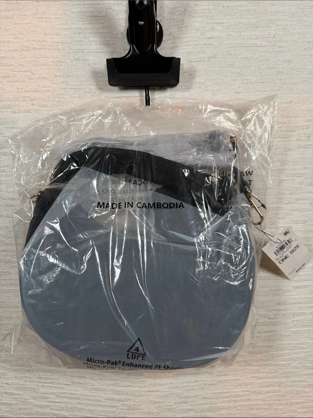 ON 34TH Black Harlowwe Small Pebbled Hobo Bag NWT